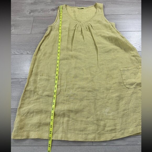 Cut Loose Butter Yellow Polka Dot Sleeveless Lagenlook Mini Tunic Dress - Picture 6 of 11